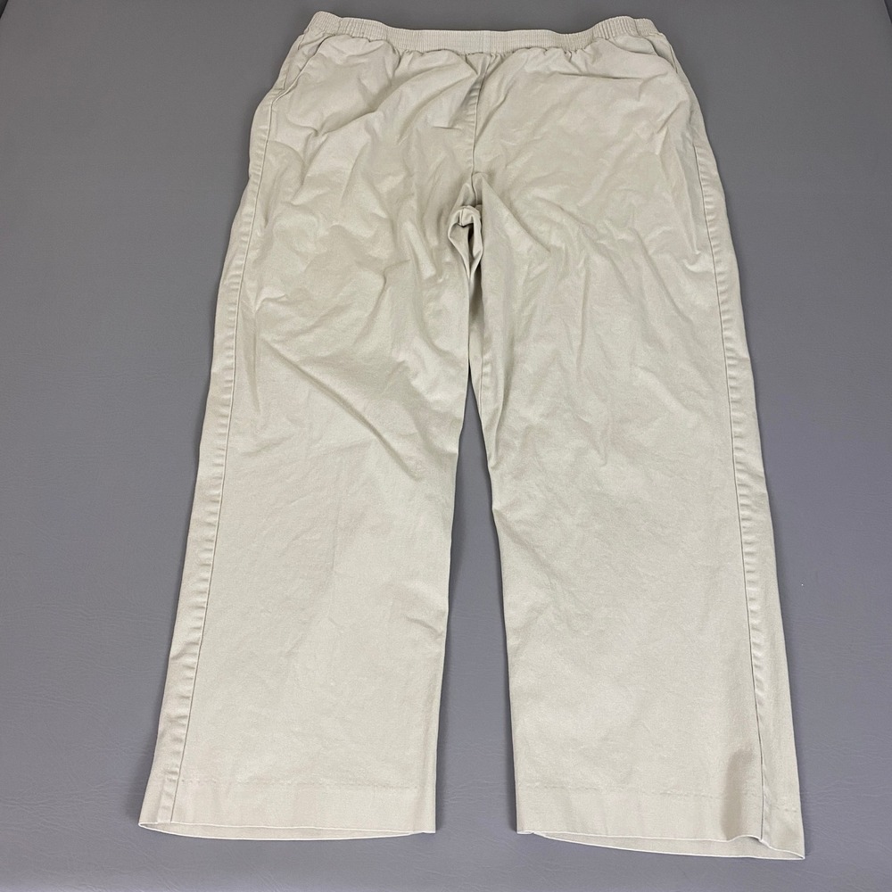 Alfred Dunner Pull On Pants Woman 20W Khaki Beige Straight Leg Elastic‎ Waist